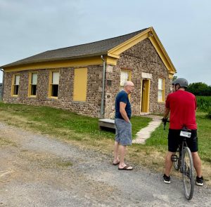 A cycle the Erie Canal bicyclist learns about cobblestone masonry.